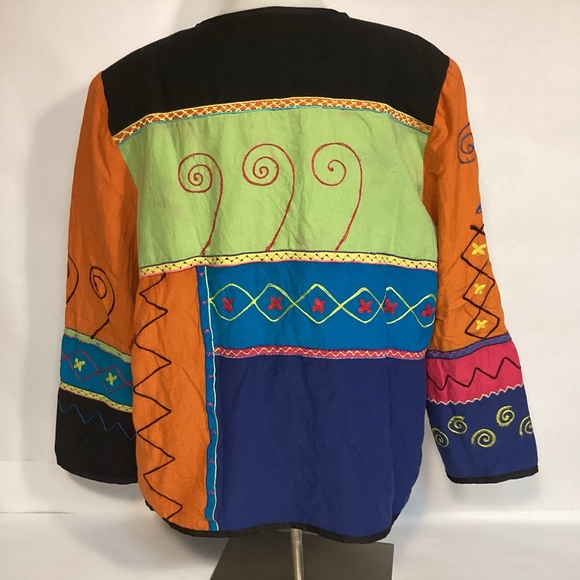 Indigo Moon colorful womens jacket size large - Picture 4 of 7